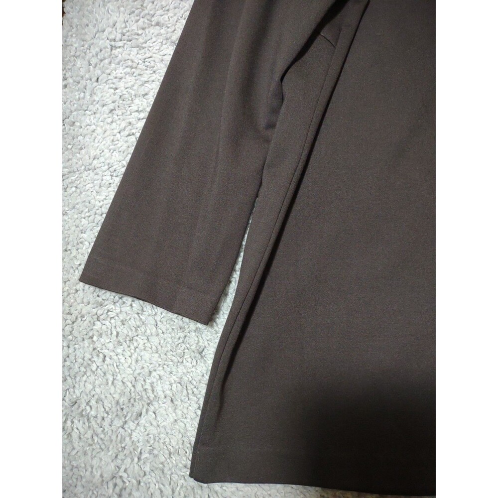 J McLaughlin Nadine Top Sz M Brown Faux Leather Collar Contemporary Stretch - Picture 14 of 16